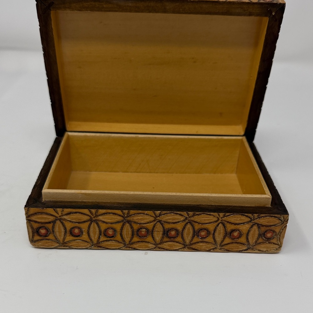 Decorative Brown Patterned Storage Box - Picture 2 of 7